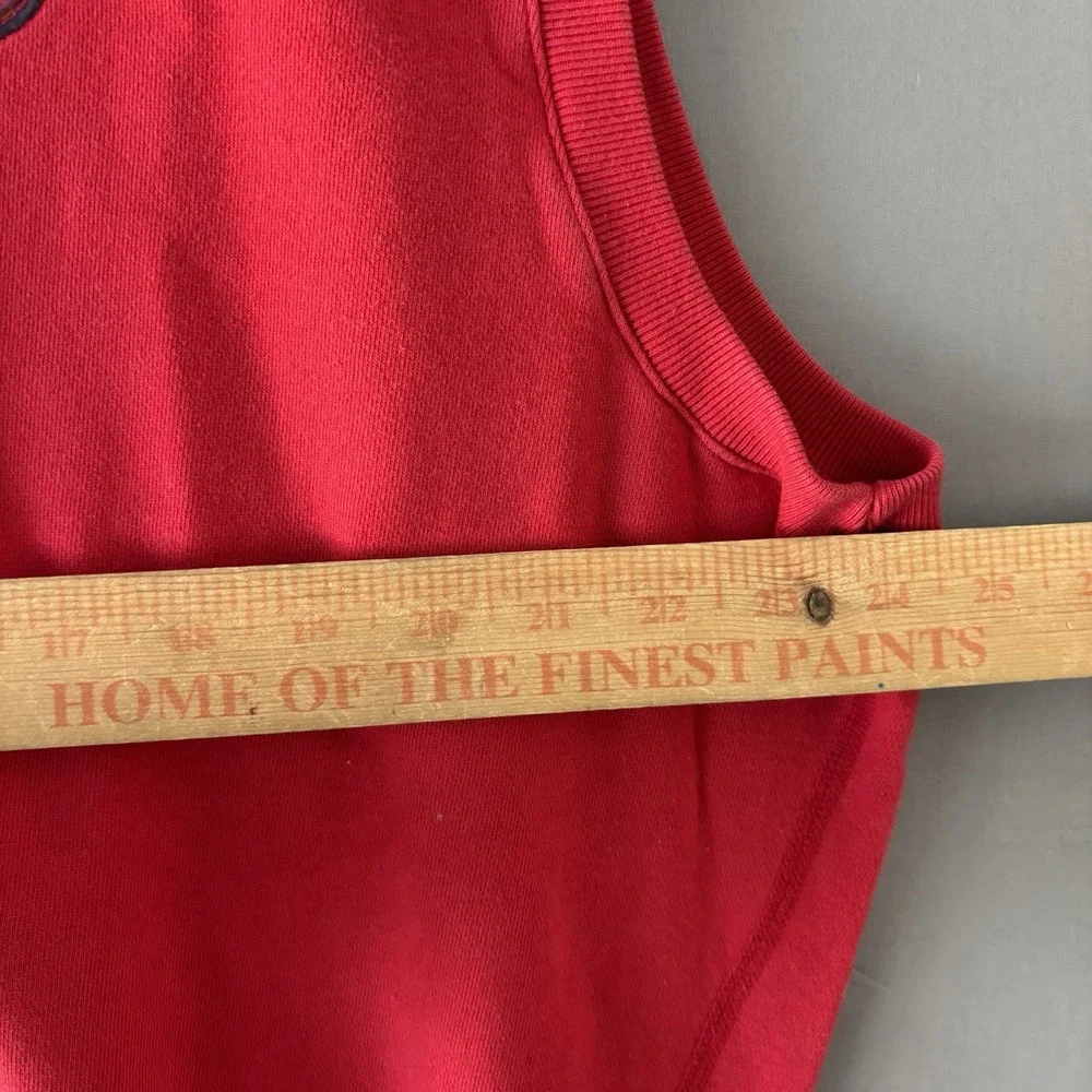 VINTAGE Polo Ralph Lauren Crest Vest Mens Large Red  Knit Cricket Tennis Golf